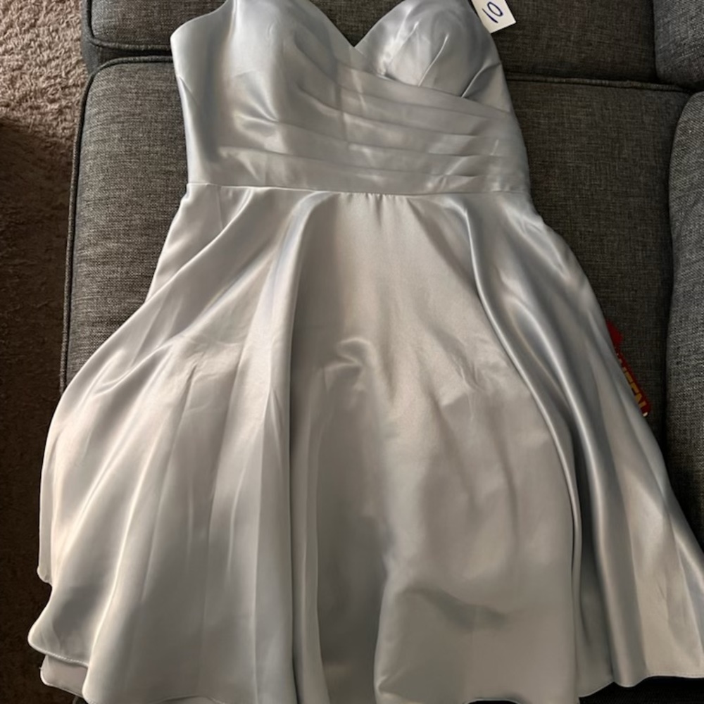 Metallic gray color dress in a size 10.